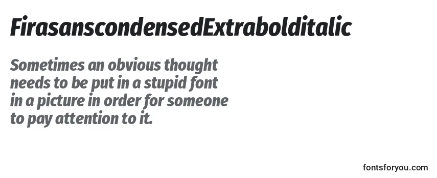 FirasanscondensedExtrabolditalic Font