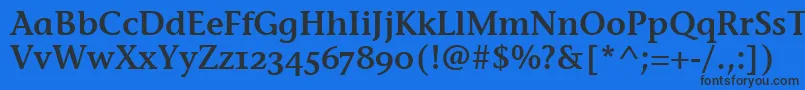 フォントStoneInfSemOsItcTtSemi – 黒い文字の青い背景