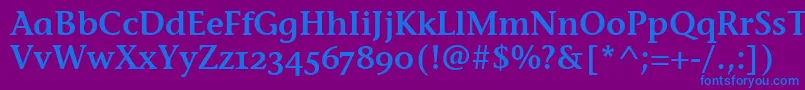 StoneInfSemOsItcTtSemi-fontti – siniset fontit violetilla taustalla