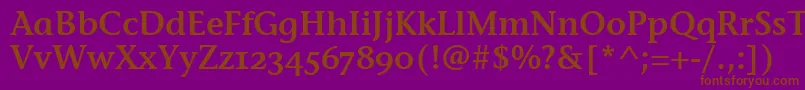 StoneInfSemOsItcTtSemi-fontti – ruskeat fontit violetilla taustalla
