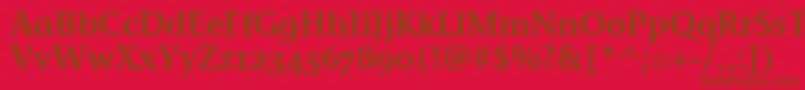 フォントStoneInfSemOsItcTtSemi – 赤い背景に茶色の文字