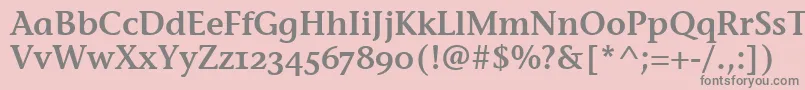 StoneInfSemOsItcTtSemi-fontti – harmaat kirjasimet vaaleanpunaisella taustalla