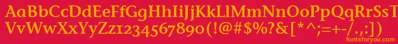 Шрифт StoneInfSemOsItcTtSemi – оранжевые шрифты на красном фоне