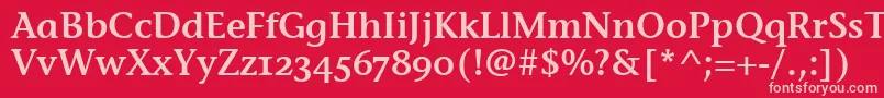 StoneInfSemOsItcTtSemi-fontti – vaaleanpunaiset fontit punaisella taustalla