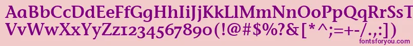 StoneInfSemOsItcTtSemi-fontti – violetit fontit vaaleanpunaisella taustalla