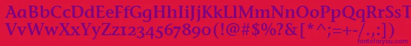 StoneInfSemOsItcTtSemi-fontti – violetit fontit punaisella taustalla