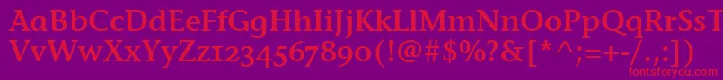 StoneInfSemOsItcTtSemi Font – Red Fonts on Purple Background