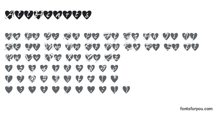 AllHearts Font – alphabet, numbers, special characters