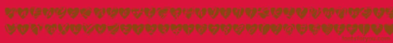 AllHearts Font – Brown Fonts on Red Background