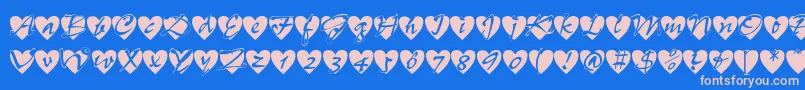 AllHearts Font – Pink Fonts on Blue Background