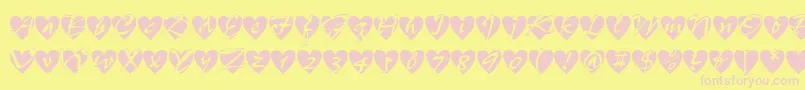 AllHearts Font – Pink Fonts on Yellow Background