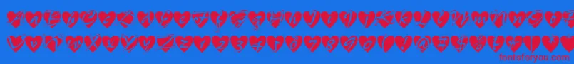 AllHearts-Schriftart – Rote Schriften auf blauem Hintergrund