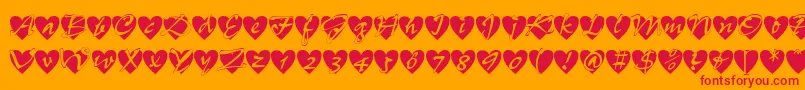 AllHearts Font – Red Fonts on Orange Background