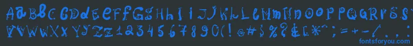 Ospac Font – Blue Fonts on Black Background