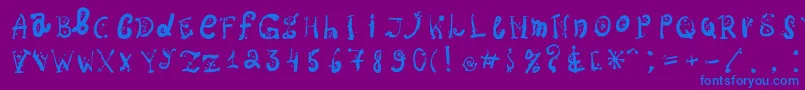 Ospac Font – Blue Fonts on Purple Background