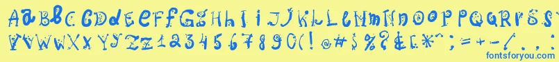 Ospac Font – Blue Fonts on Yellow Background