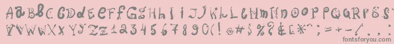 フォントOspac – ピンクの背景に灰色の文字