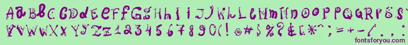 Ospac Font – Purple Fonts on Green Background