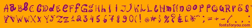 Ospac Font – Purple Fonts on Orange Background