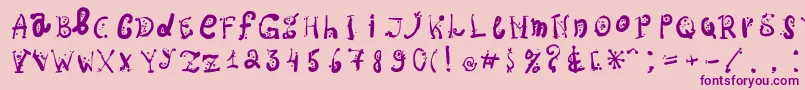 Ospac Font – Purple Fonts on Pink Background