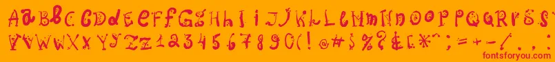 Ospac Font – Red Fonts on Orange Background