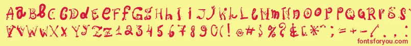 Ospac Font – Red Fonts on Yellow Background