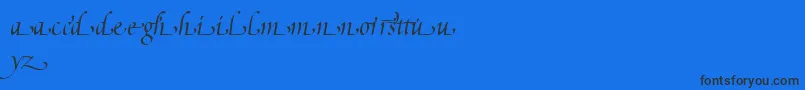 フォントPoeticaSuppLowercaseEndingsI – 黒い文字の青い背景