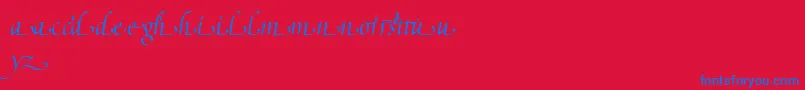 PoeticaSuppLowercaseEndingsI Font – Blue Fonts on Red Background