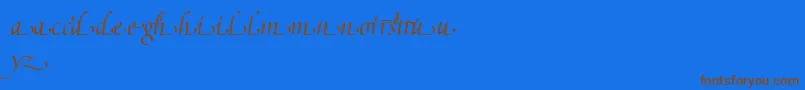 PoeticaSuppLowercaseEndingsI Font – Brown Fonts on Blue Background