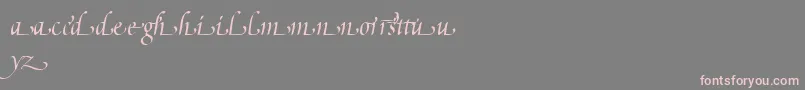 PoeticaSuppLowercaseEndingsI Font – Pink Fonts on Gray Background