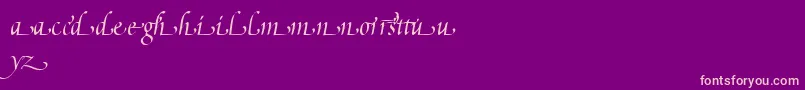 PoeticaSuppLowercaseEndingsI Font – Pink Fonts on Purple Background