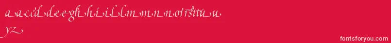 PoeticaSuppLowercaseEndingsI Font – Pink Fonts on Red Background