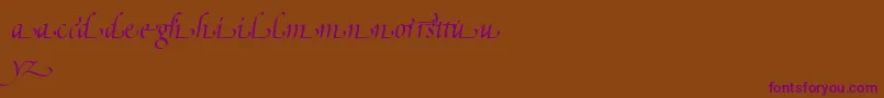 PoeticaSuppLowercaseEndingsI Font – Purple Fonts on Brown Background