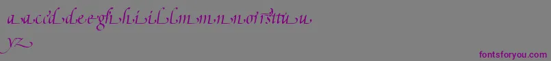 PoeticaSuppLowercaseEndingsI Font – Purple Fonts on Gray Background