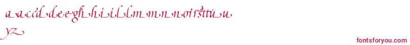 フォントPoeticaSuppLowercaseEndingsI – 白い背景に赤い文字