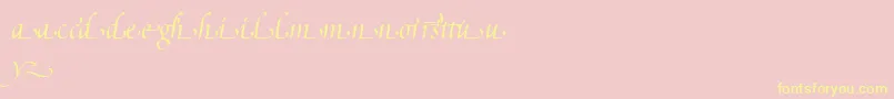 PoeticaSuppLowercaseEndingsI Font – Yellow Fonts on Pink Background