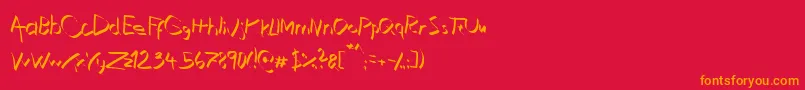 XaligraphyThin Font – Orange Fonts on Red Background