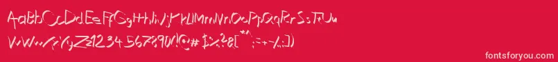 XaligraphyThin Font – Pink Fonts on Red Background