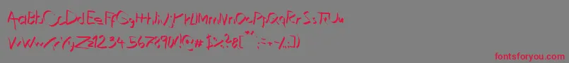 XaligraphyThin Font – Red Fonts on Gray Background
