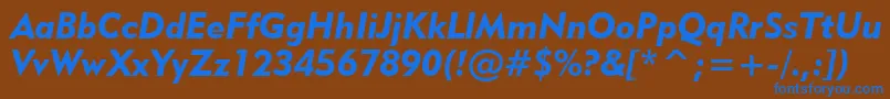 Geometric415BlackItalicBt-Schriftart – Blaue Schriften auf braunem Hintergrund