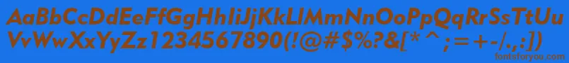 Geometric415BlackItalicBt-Schriftart – Braune Schriften auf blauem Hintergrund