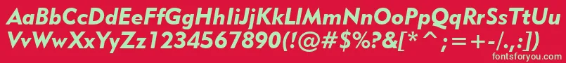 Geometric415BlackItalicBt Font – Green Fonts on Red Background