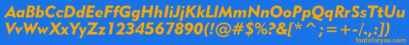 Geometric415BlackItalicBt Font – Orange Fonts on Blue Background