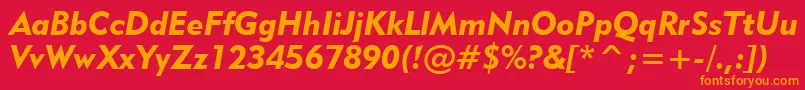 Geometric415BlackItalicBt Font – Orange Fonts on Red Background