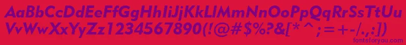 Geometric415BlackItalicBt Font – Purple Fonts on Red Background