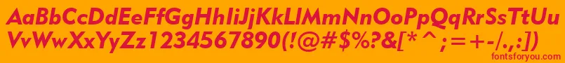 Geometric415BlackItalicBt Font – Red Fonts on Orange Background