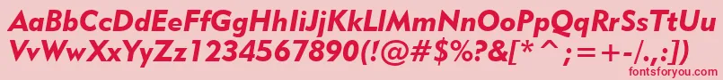 フォントGeometric415BlackItalicBt – ピンクの背景に赤い文字