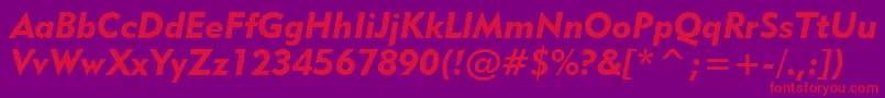 Geometric415BlackItalicBt Font – Red Fonts on Purple Background