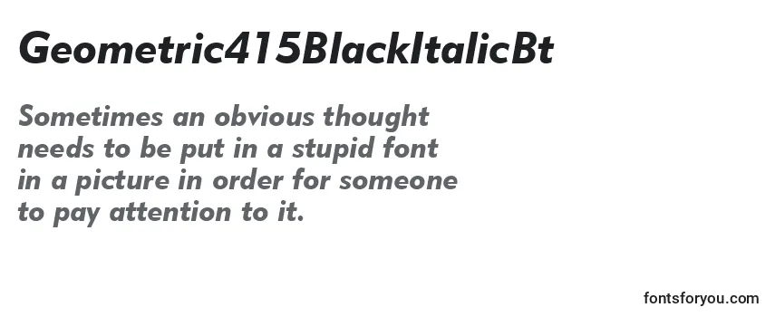 Geometric415BlackItalicBt Font