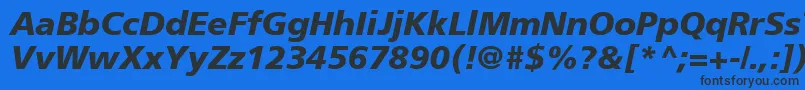 Шрифт ForeignerBolditalicBolditalic – чёрные шрифты на синем фоне